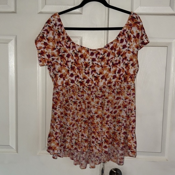 Torrid Mixed Knit Babydoll Off Shoulder Top - Picture 5 of 8